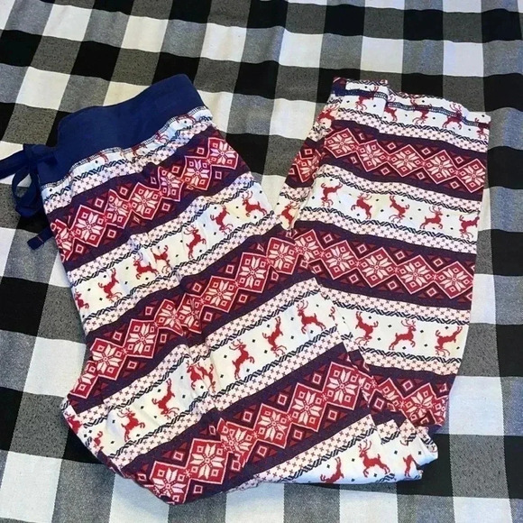 Lanz of Salzburg pajama pants fair isle reindeer Nordic pattern - Picture 1 of 4